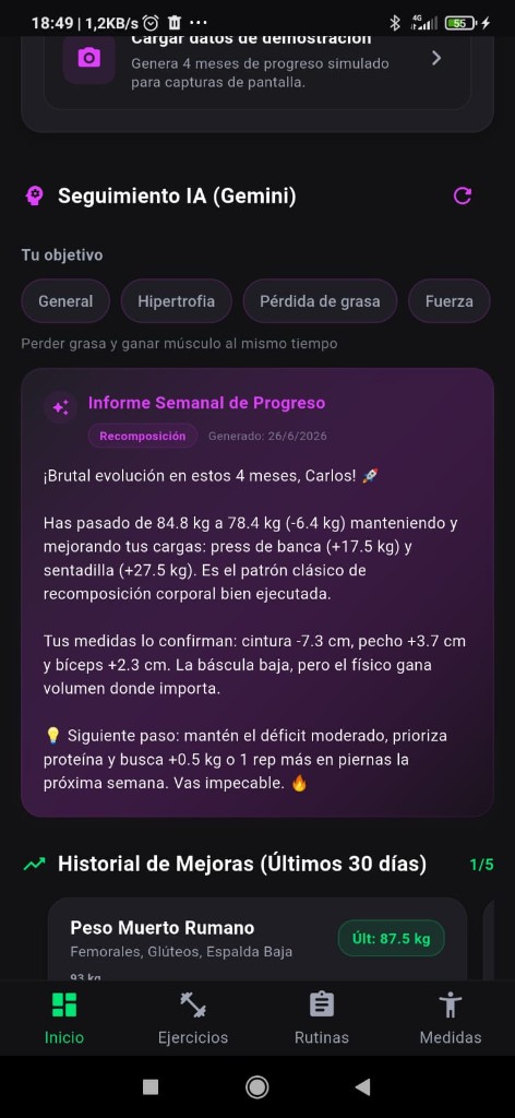 RepMax — Informe semanal con IA y objetivos personalizados